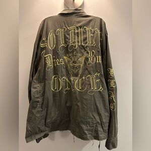 Black Label Soldier Dies But Once Military style Cadet jacket Fits Large…